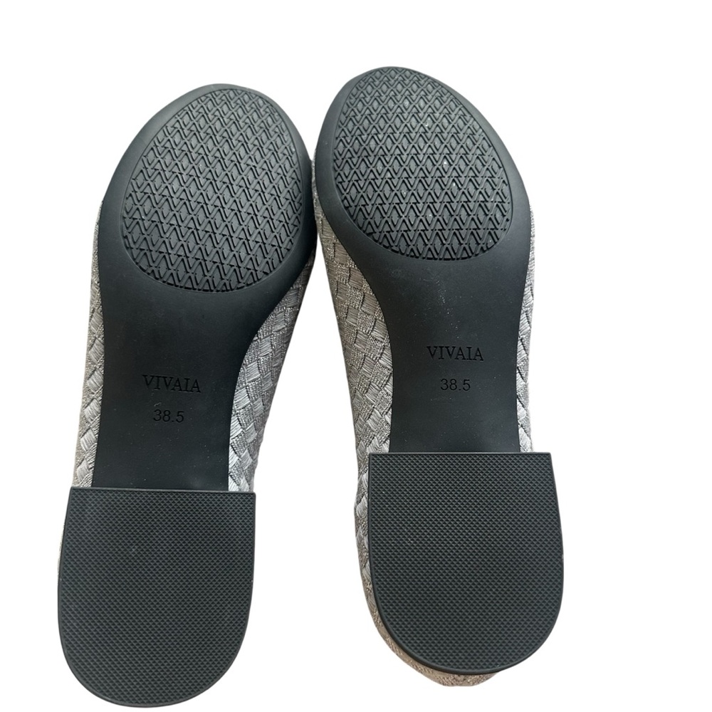 VIVALA Gray Woven Ballet Flats with Bow - Picture 3 of 3